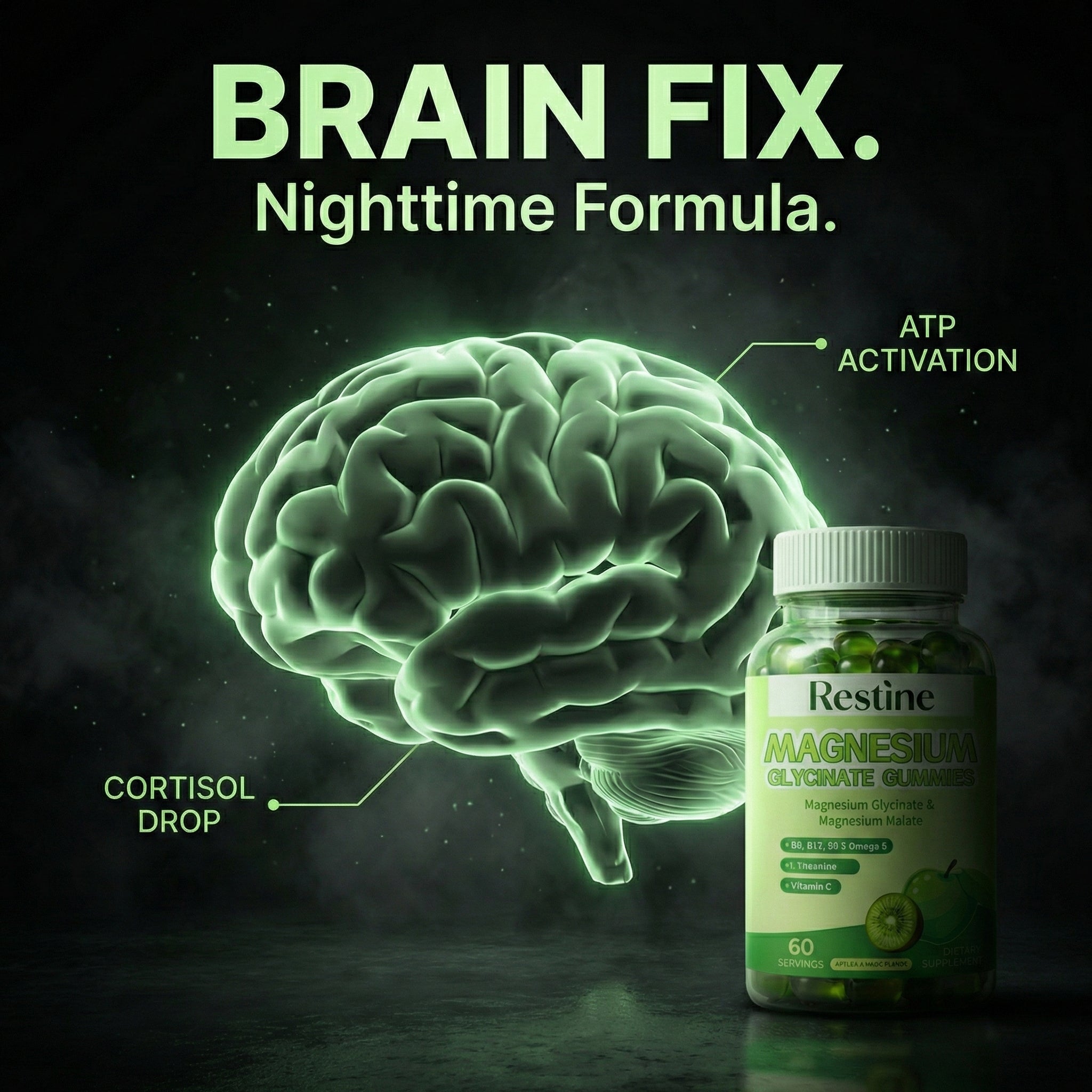 Restine® Ultimate Recovery Gummies (Magnesium Glycinate, L-Theanine & Essential Stress Vitamins)
